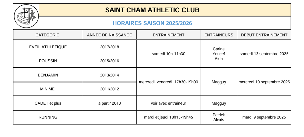 horaires scac