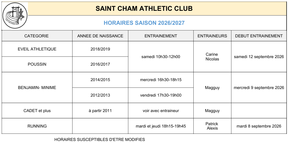 horaires scac